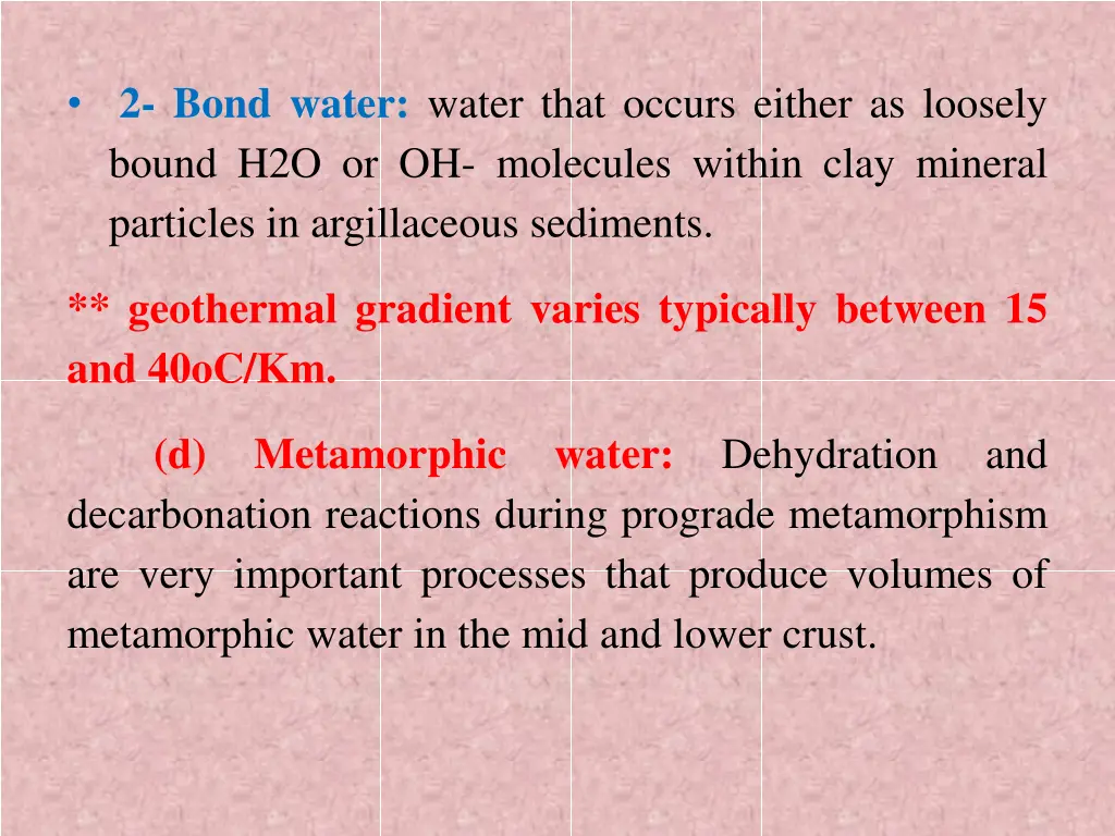 2 bond water water that occurs either as loosely