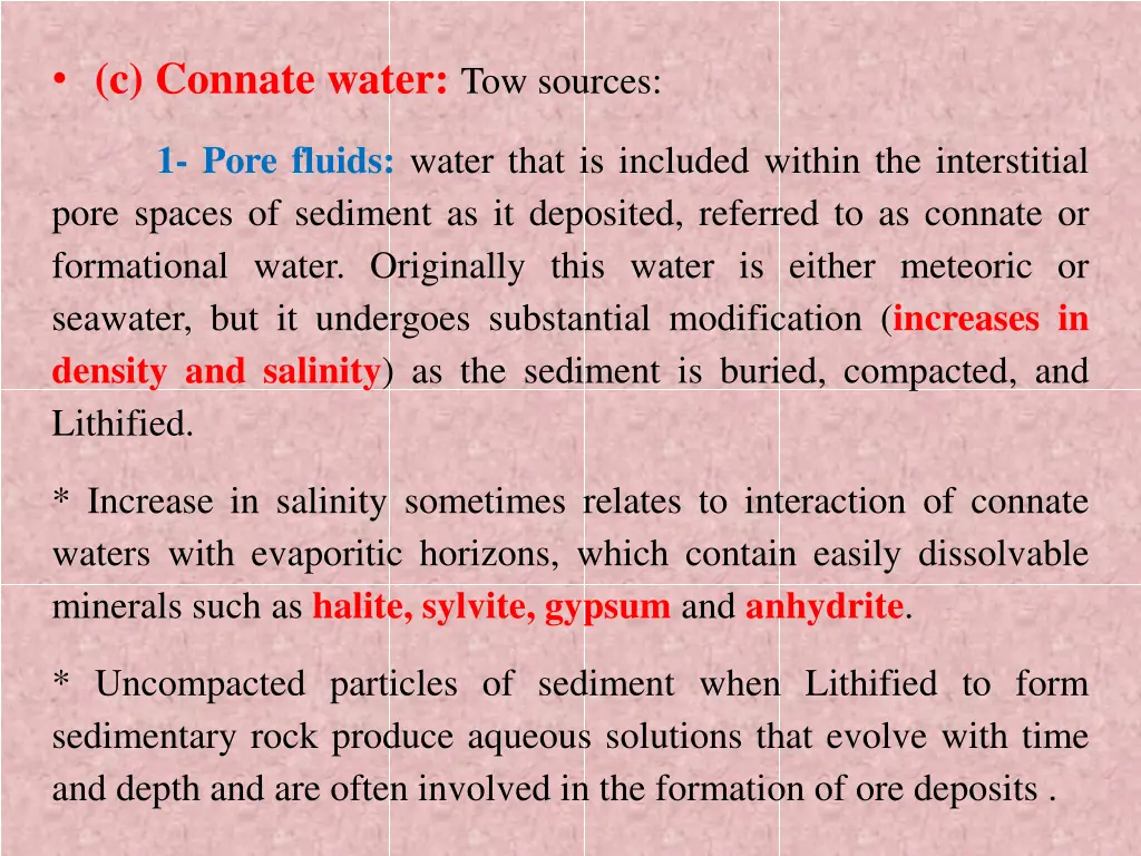 c connate water tow sources
