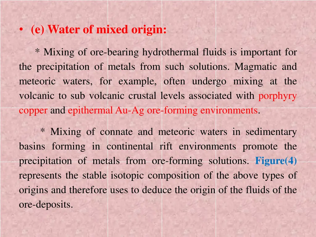e water of mixed origin