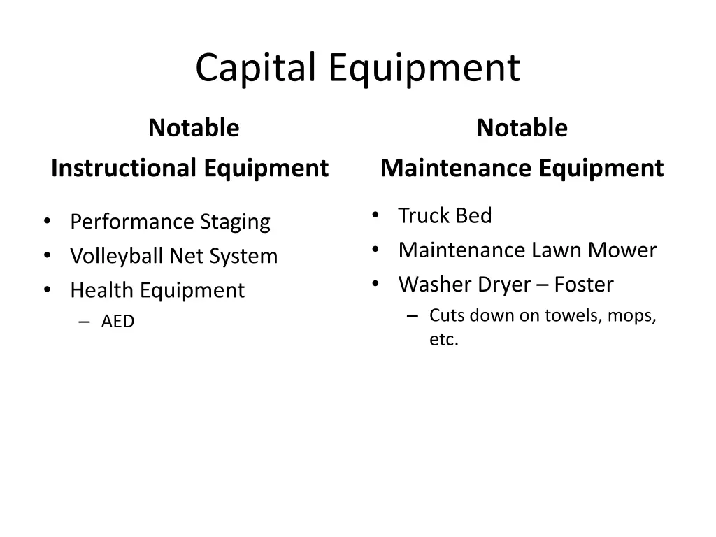 capital equipment
