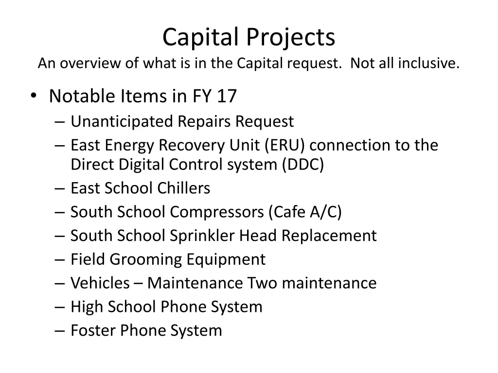capital projects