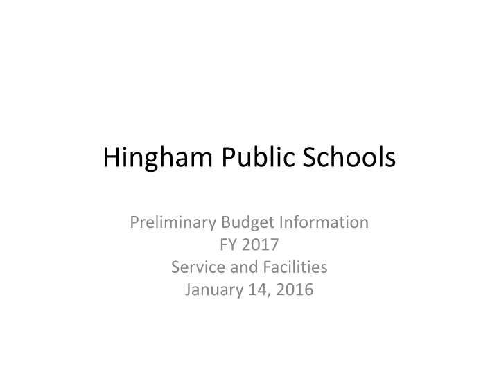 hingham public schools