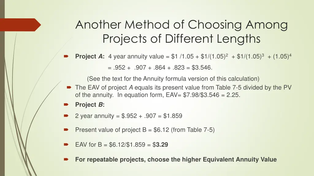 another method of choosing among projects 1