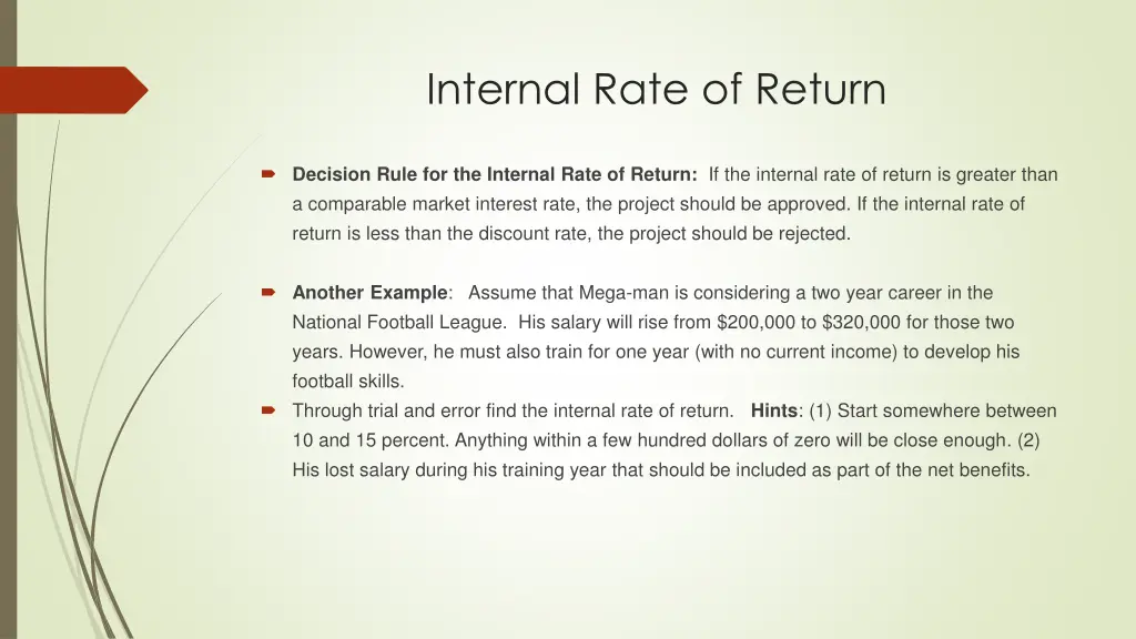 internal rate of return 1