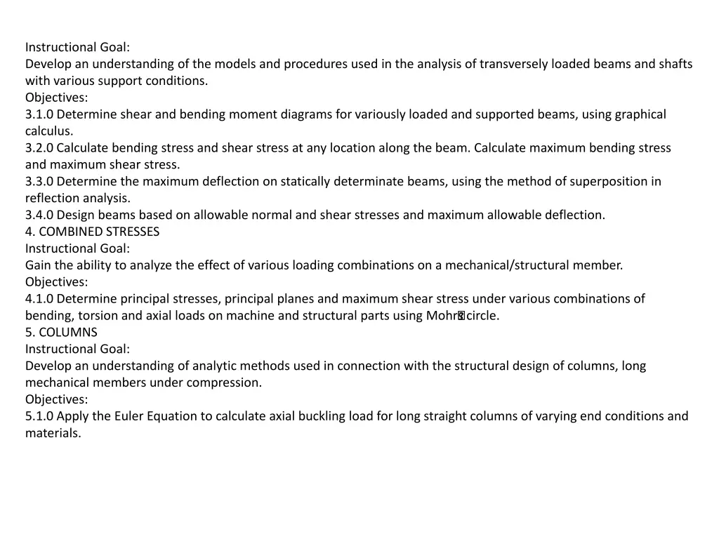 instructional goal develop an understanding