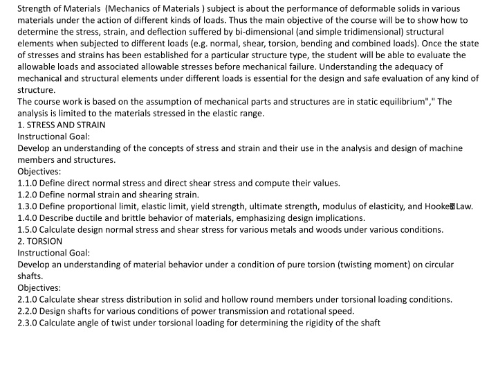 strength of materials mechanics of materials