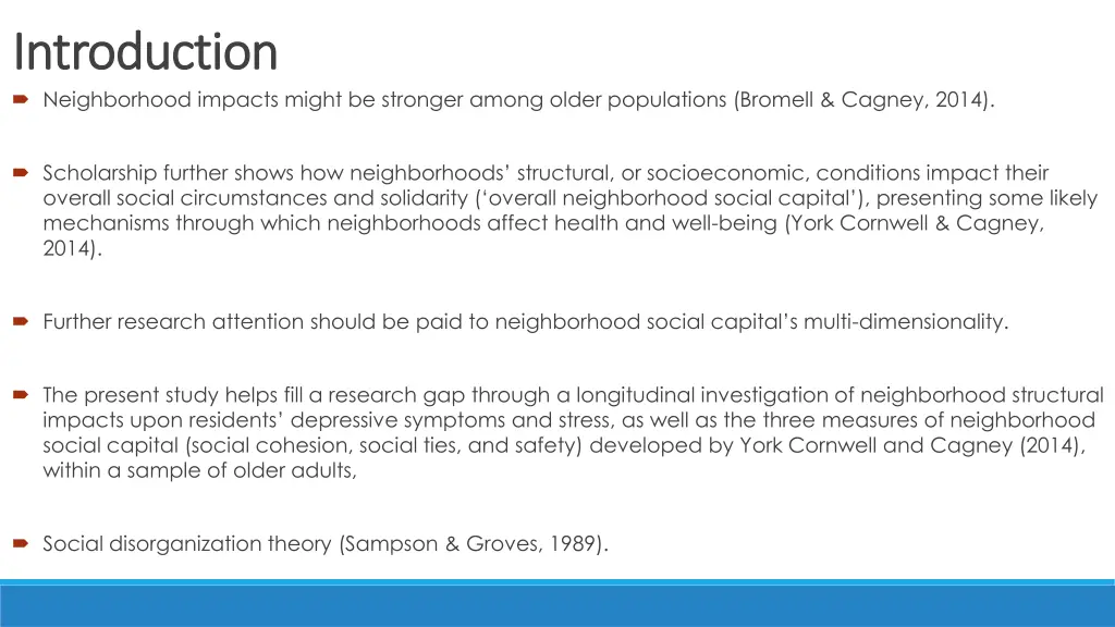 introduction introduction neighborhood impacts