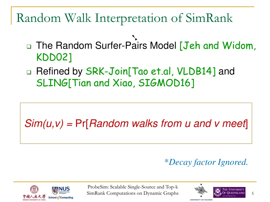 random walk interpretation of simrank