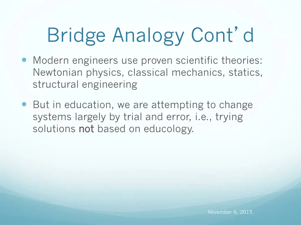 bridge analogy cont d 1