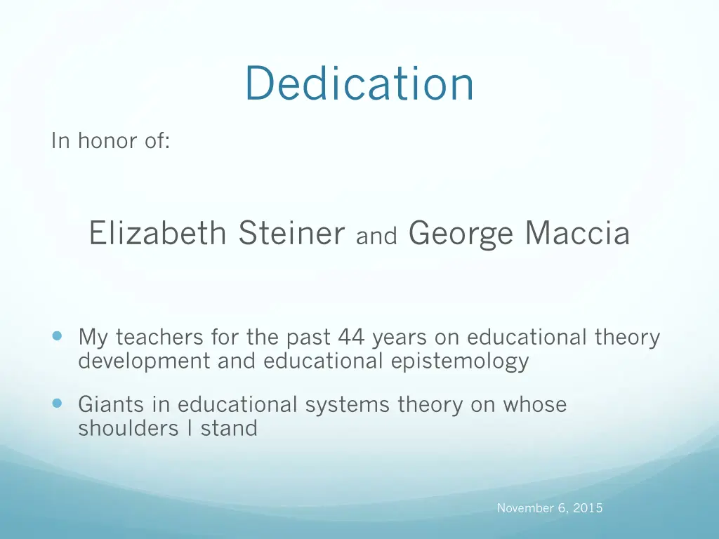 dedication