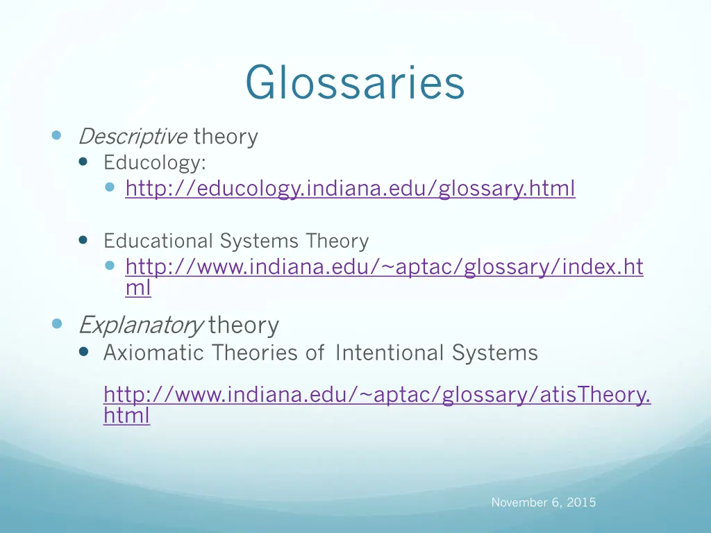 glossaries