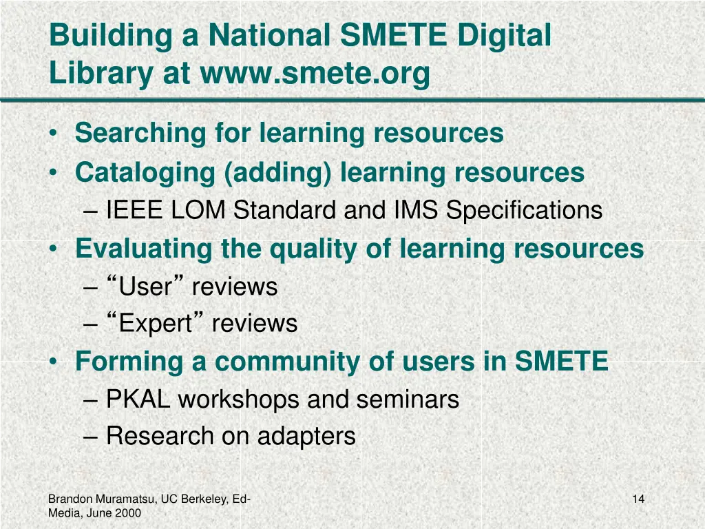 building a national smete digital library