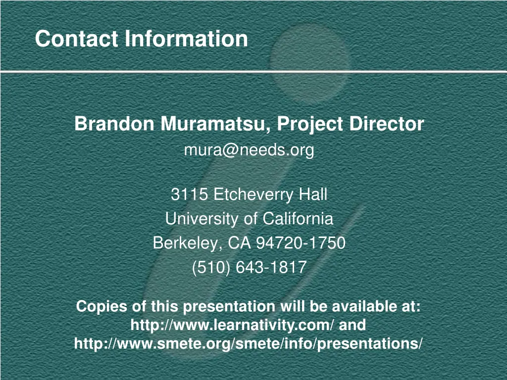 contact information