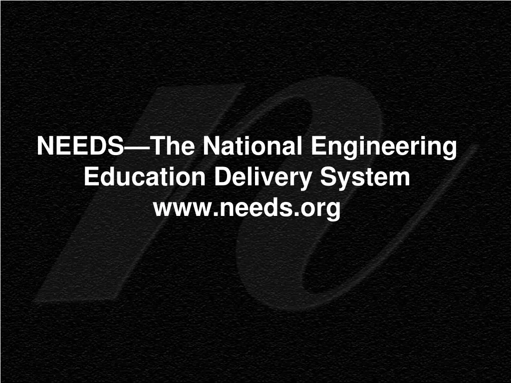 needs the national engineering education delivery