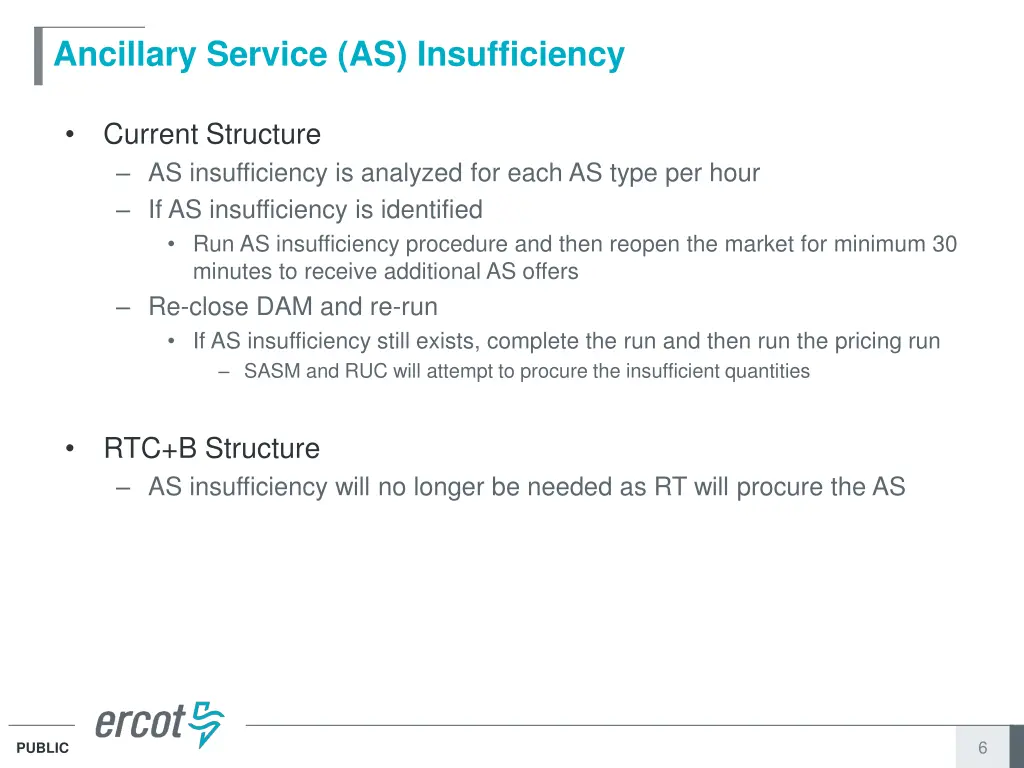 ancillary service as insufficiency