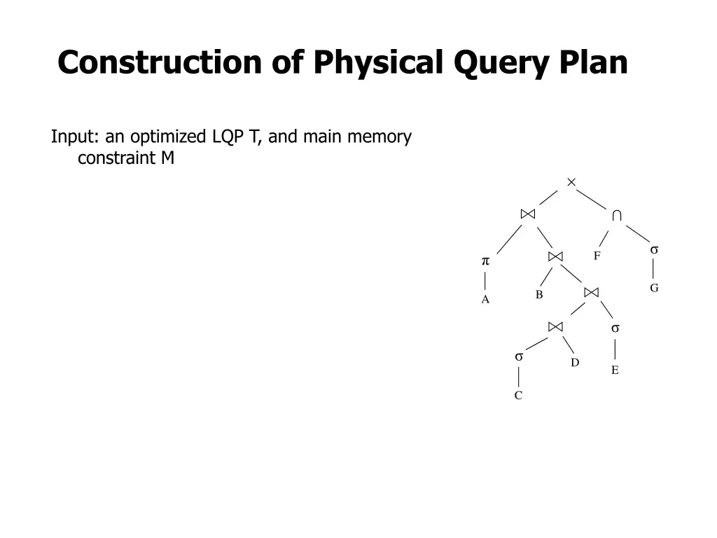 construction of physical query plan 1