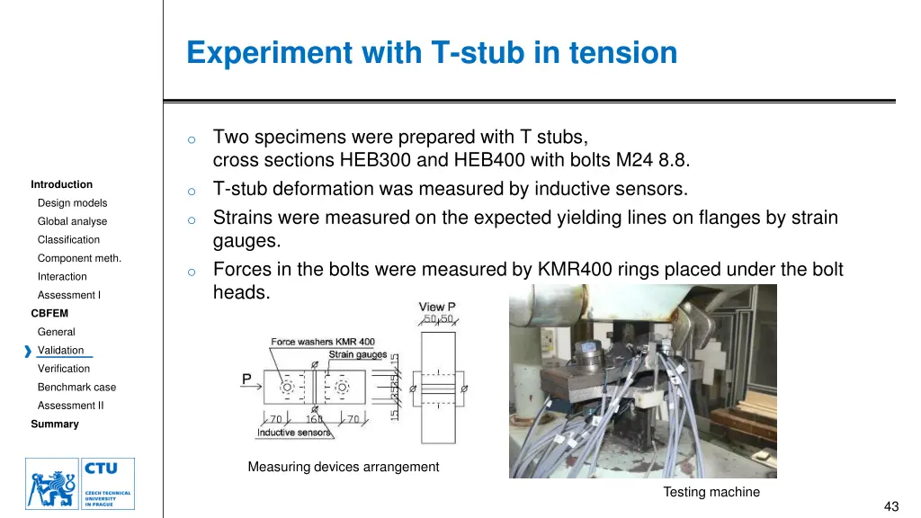 experiment with t stub in tension