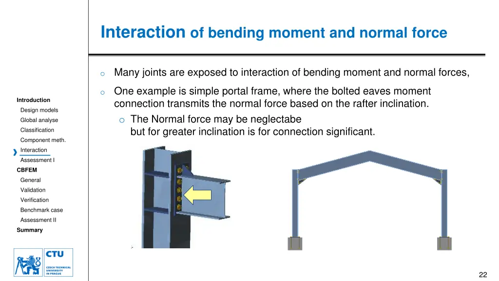 interaction of bending moment and normal force