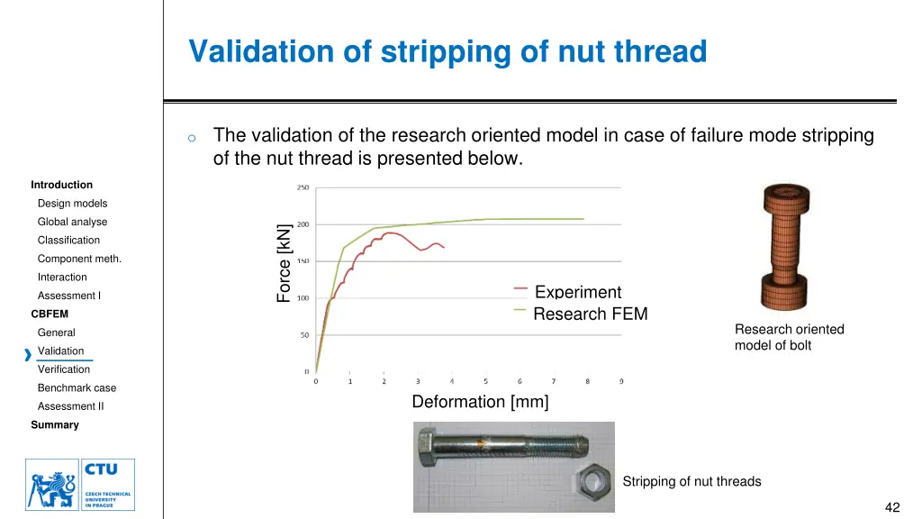 validation of stripping of nut thread