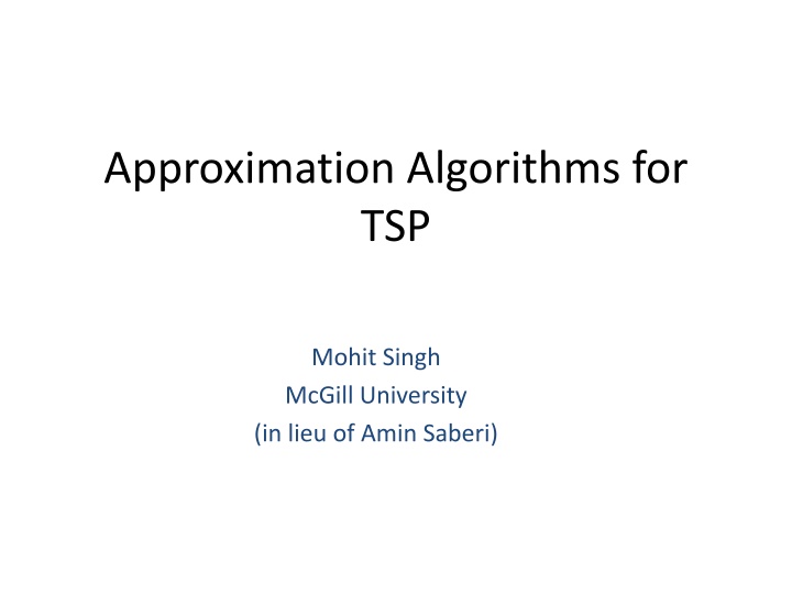 approximation algorithms for tsp