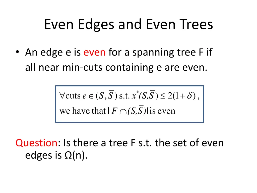 even edges and even trees