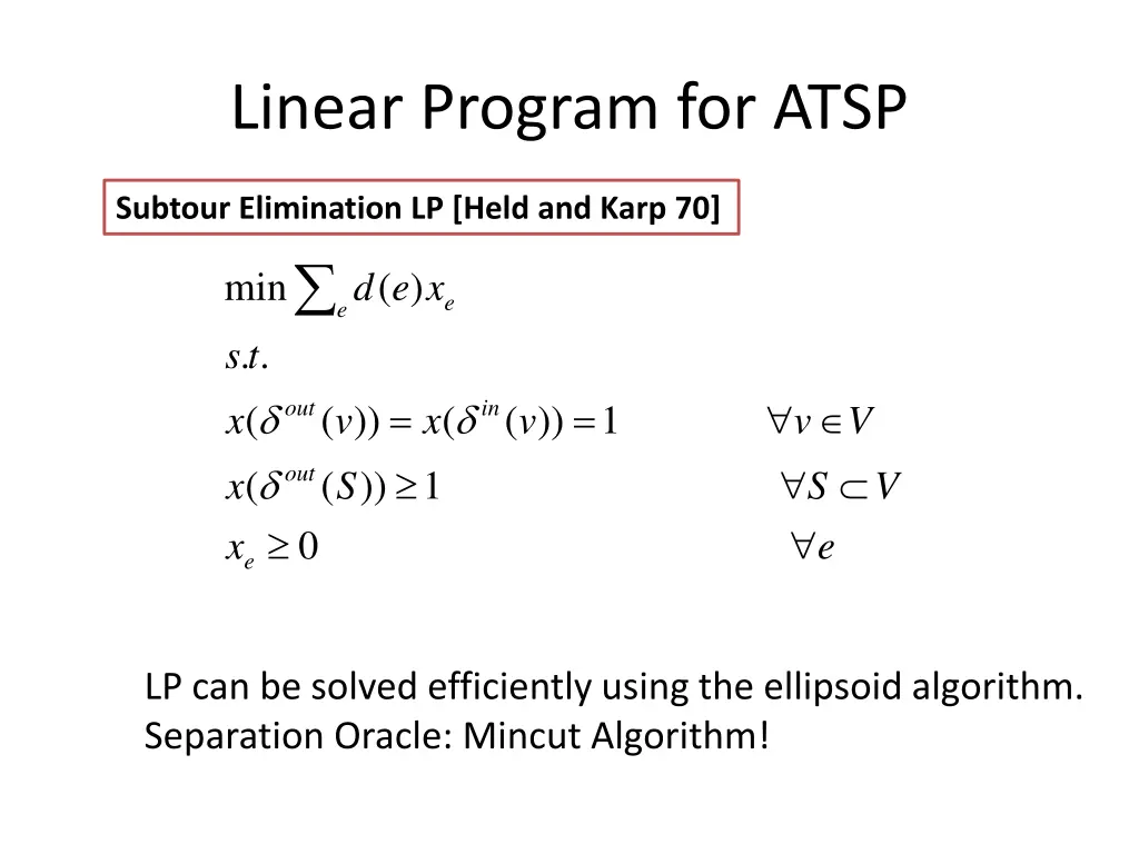linear program for atsp