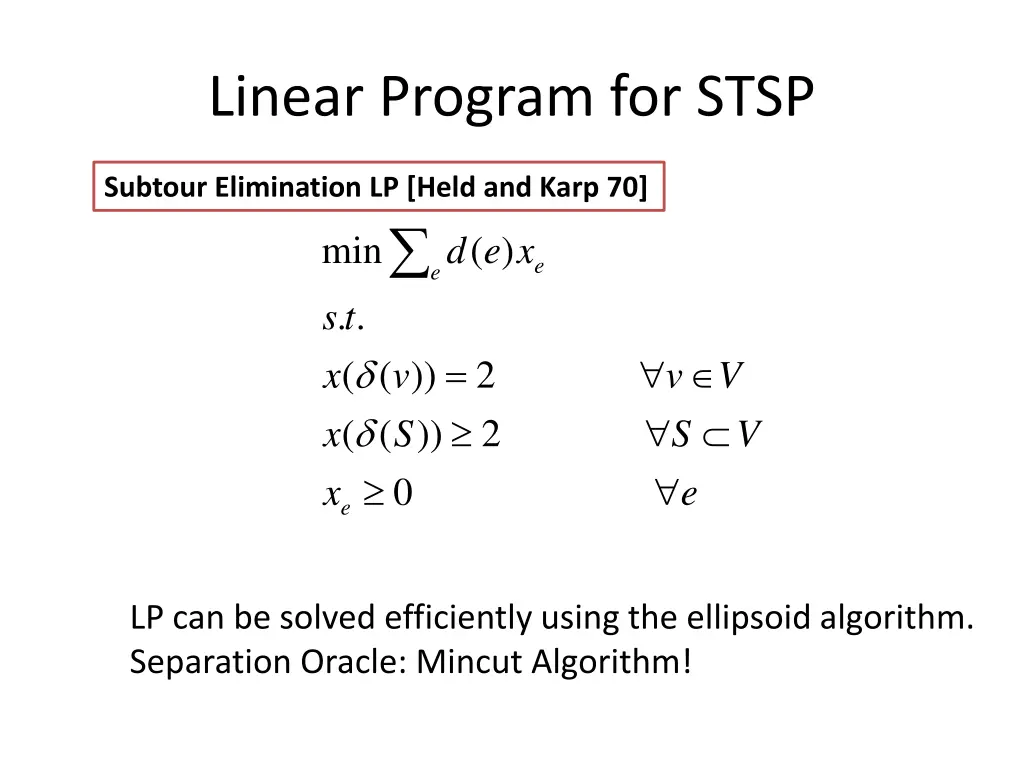 linear program for stsp