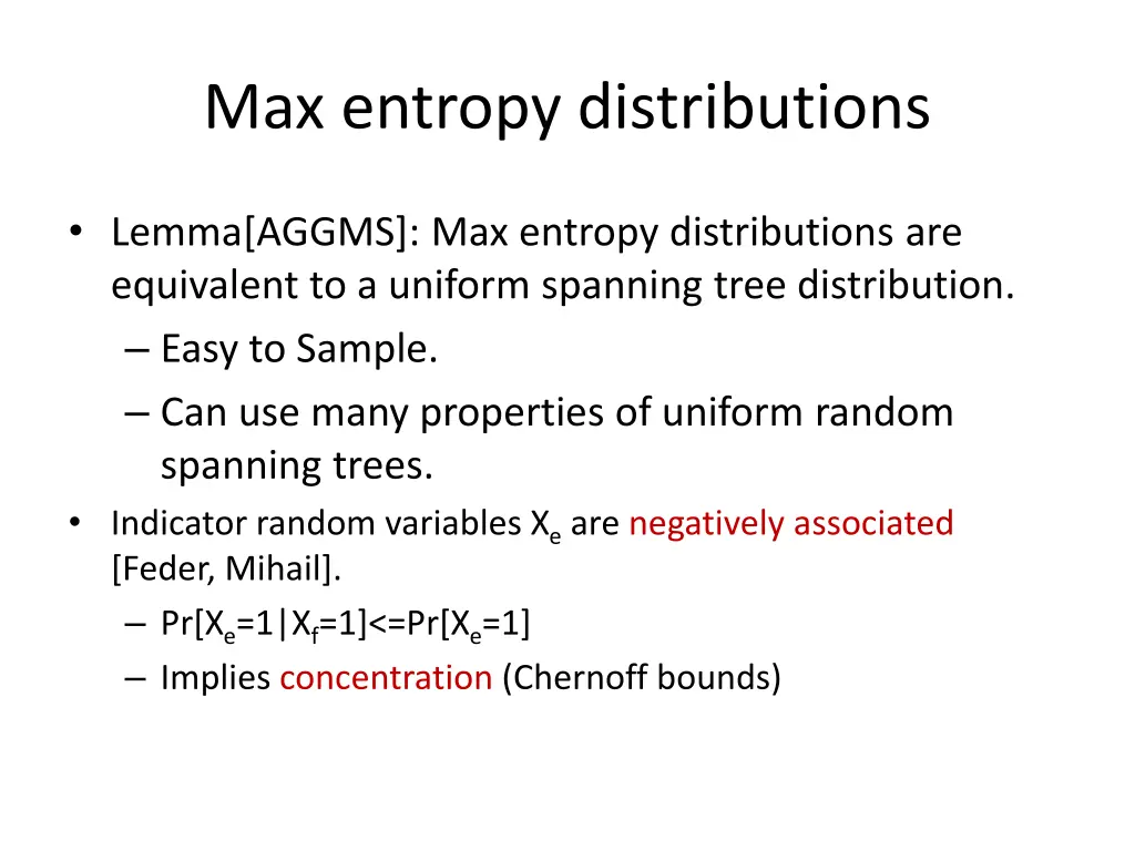 max entropy distributions