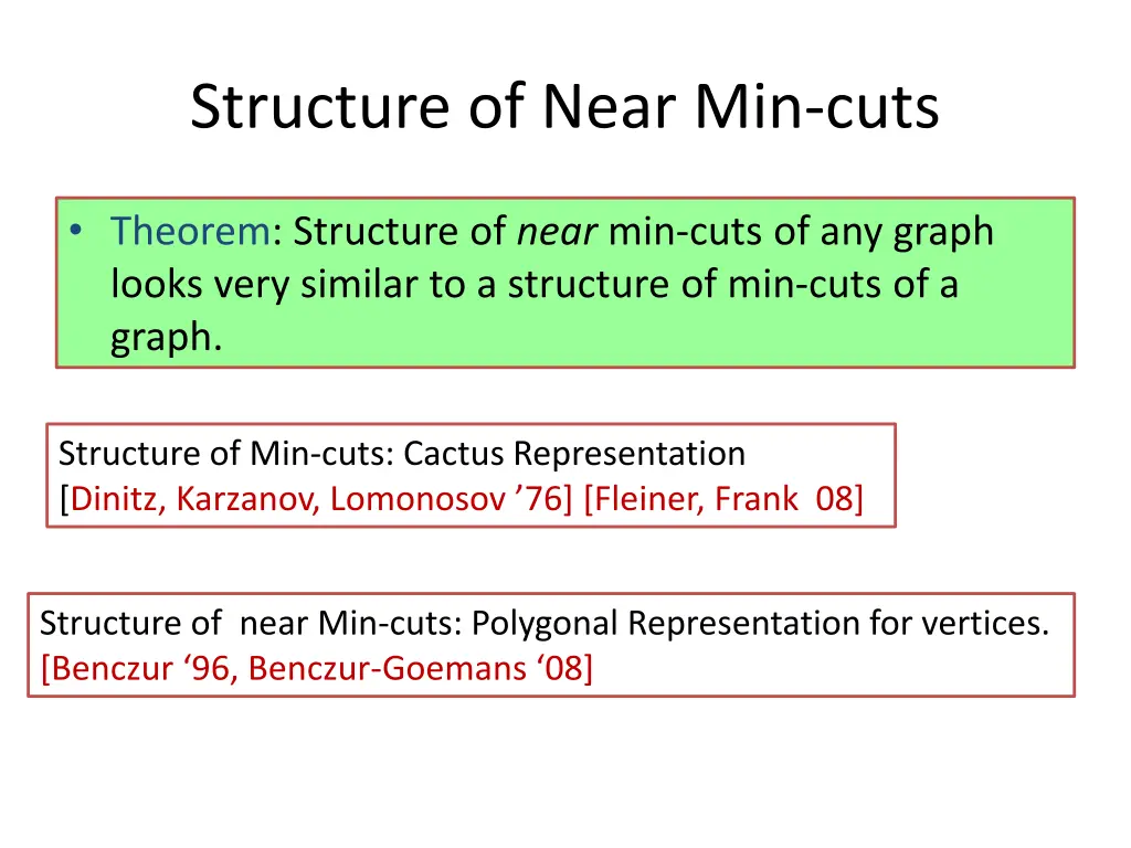 structure of near min cuts