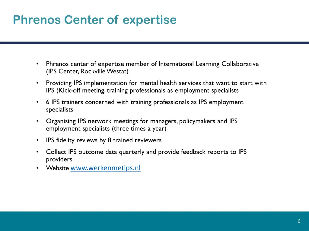 phrenos center of expertise