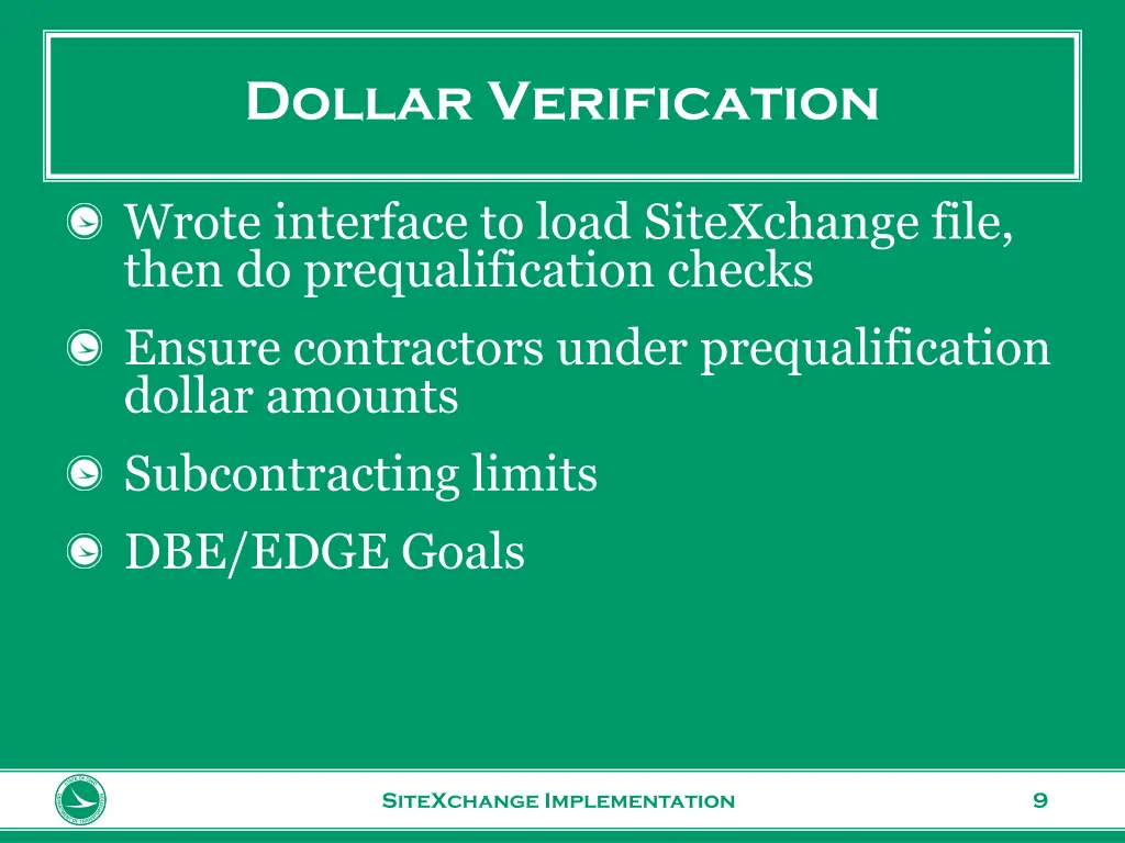 dollar verification