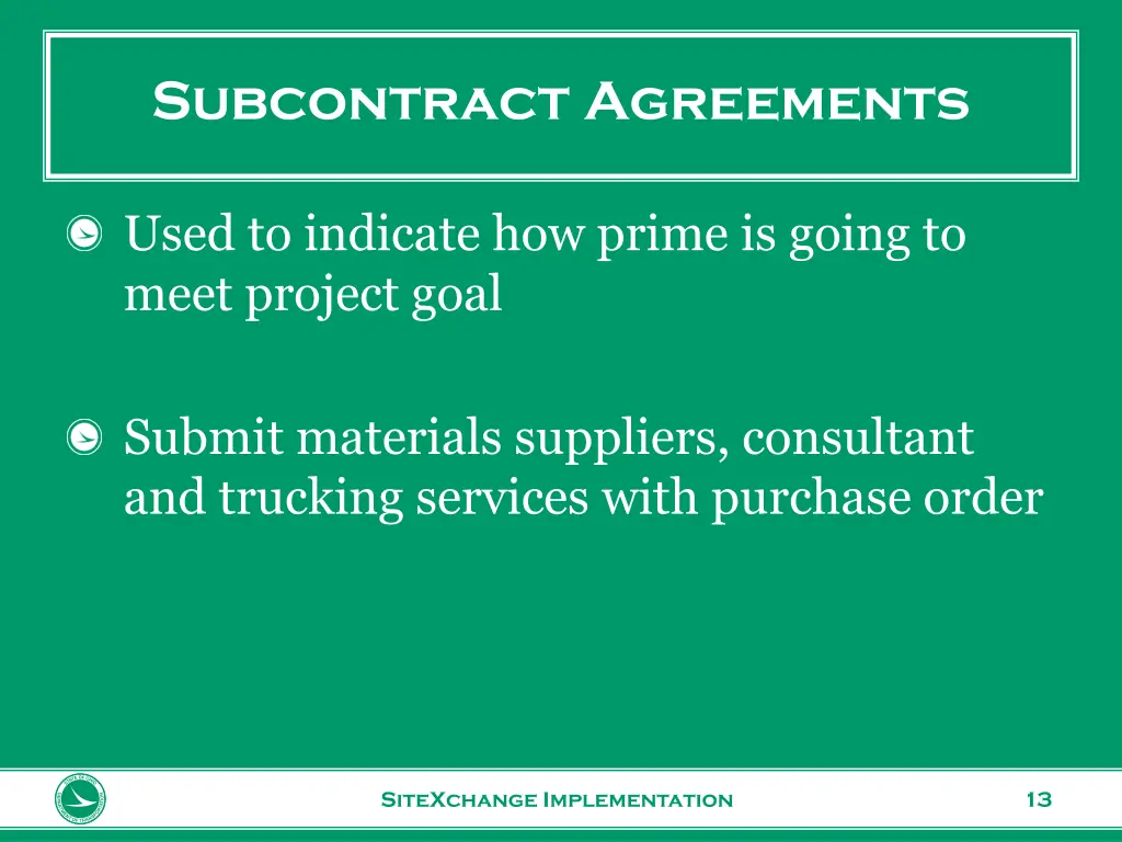 subcontract agreements