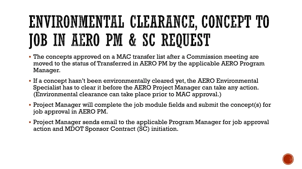 environmental clearance concept to job in aero