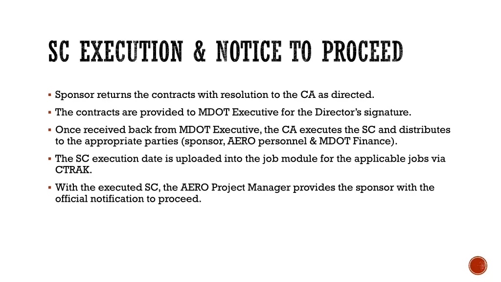 sc execution notice to proceed