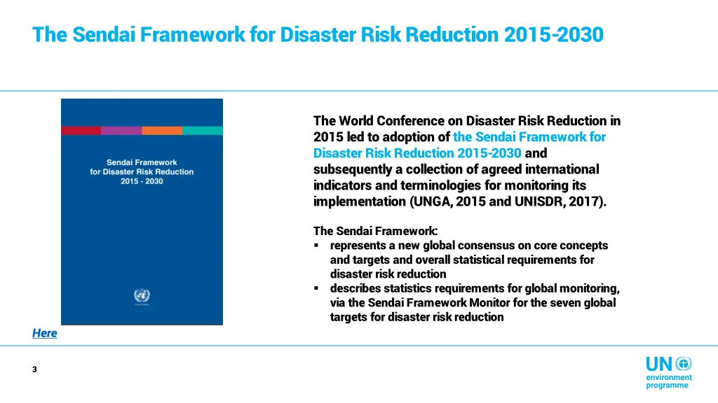 the sendai framework for disaster risk reduction