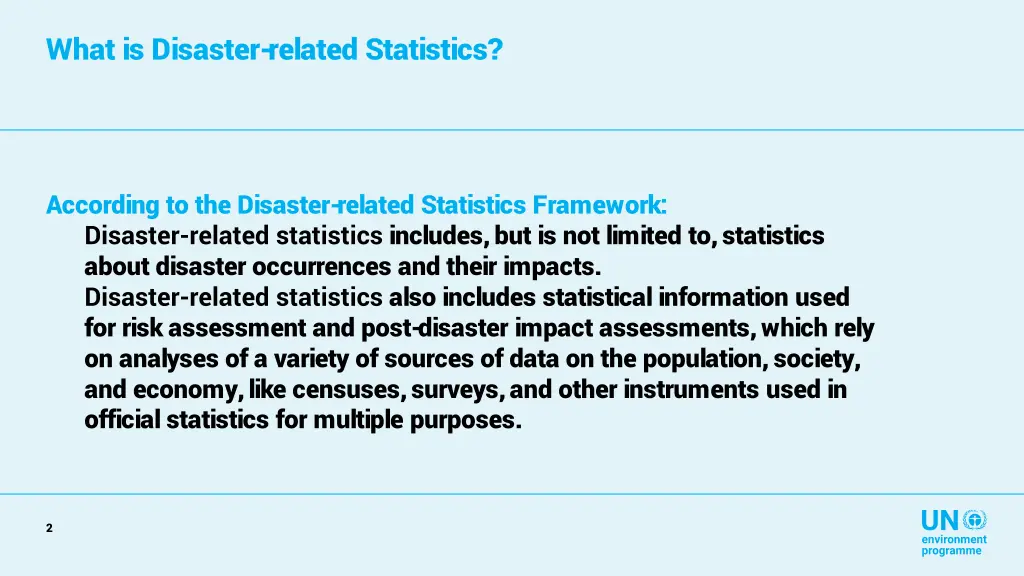 what is disaster related statistics