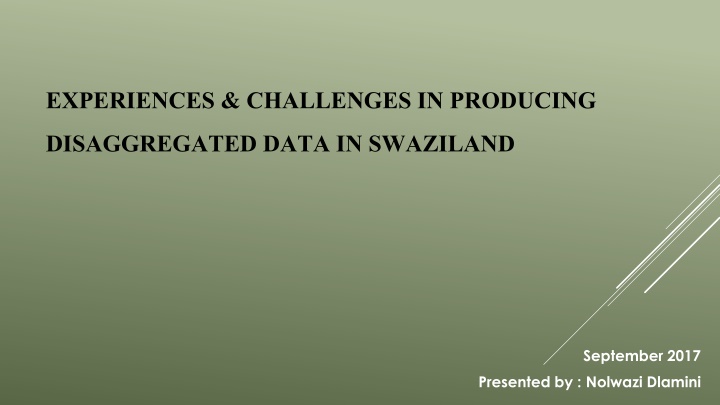experiences challenges in producing disaggregated