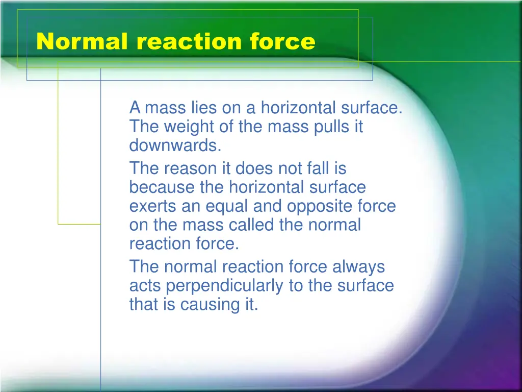 normal reaction force