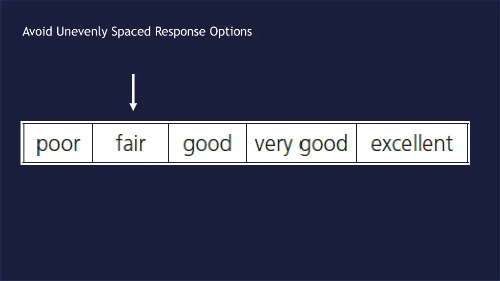 avoid unevenly spaced response options 1