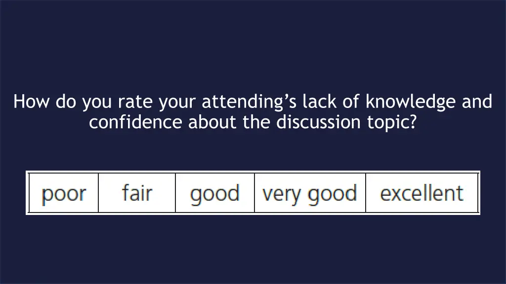 how do you rate your attending s lack
