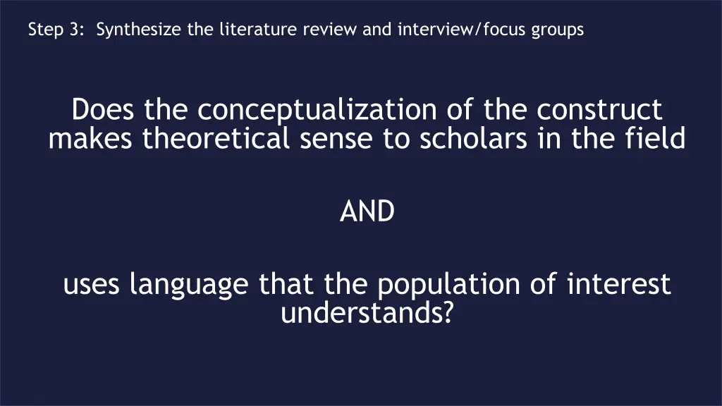 step 3 synthesize the literature review