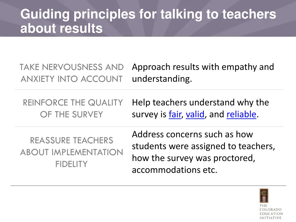 guiding principles for talking to teachers about