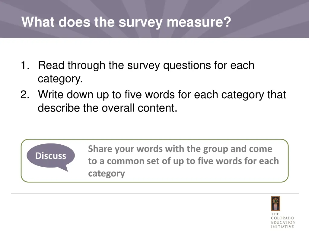 what does the survey measure 1