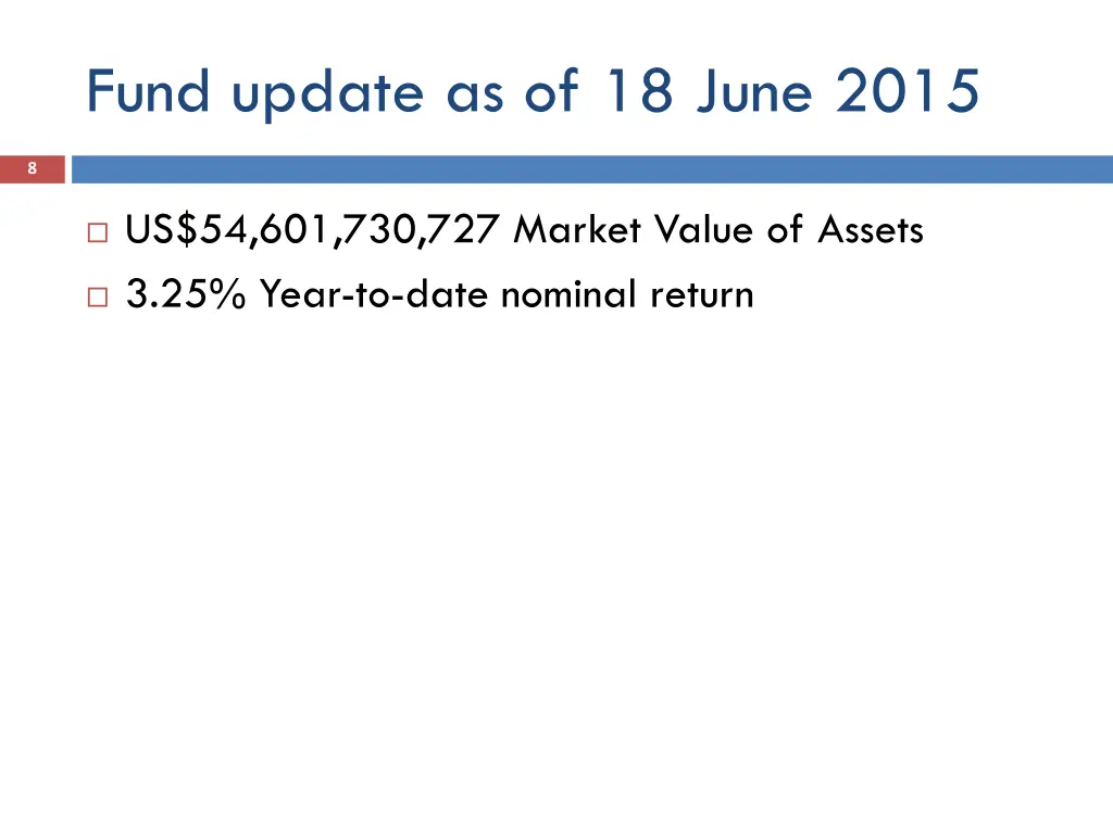 fund update as of 18 june 2015