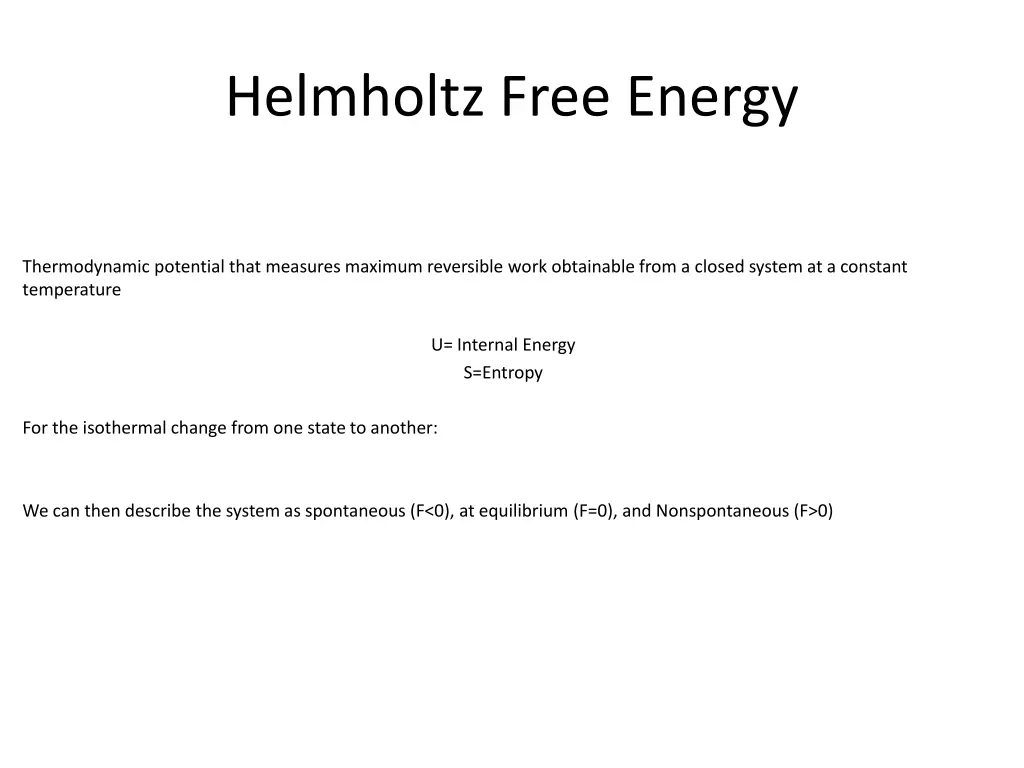 helmholtz free energy