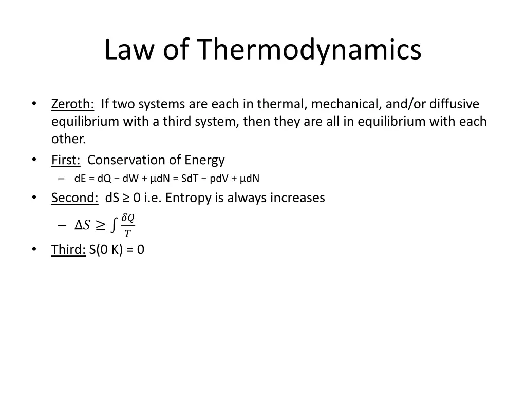 law of thermodynamics