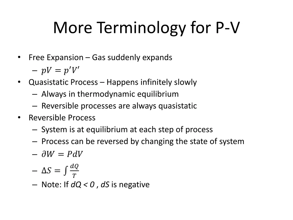 more terminology for p v