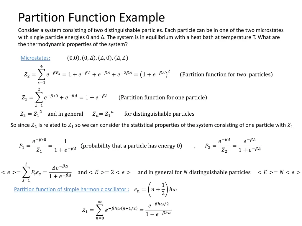 partition function example consider a system