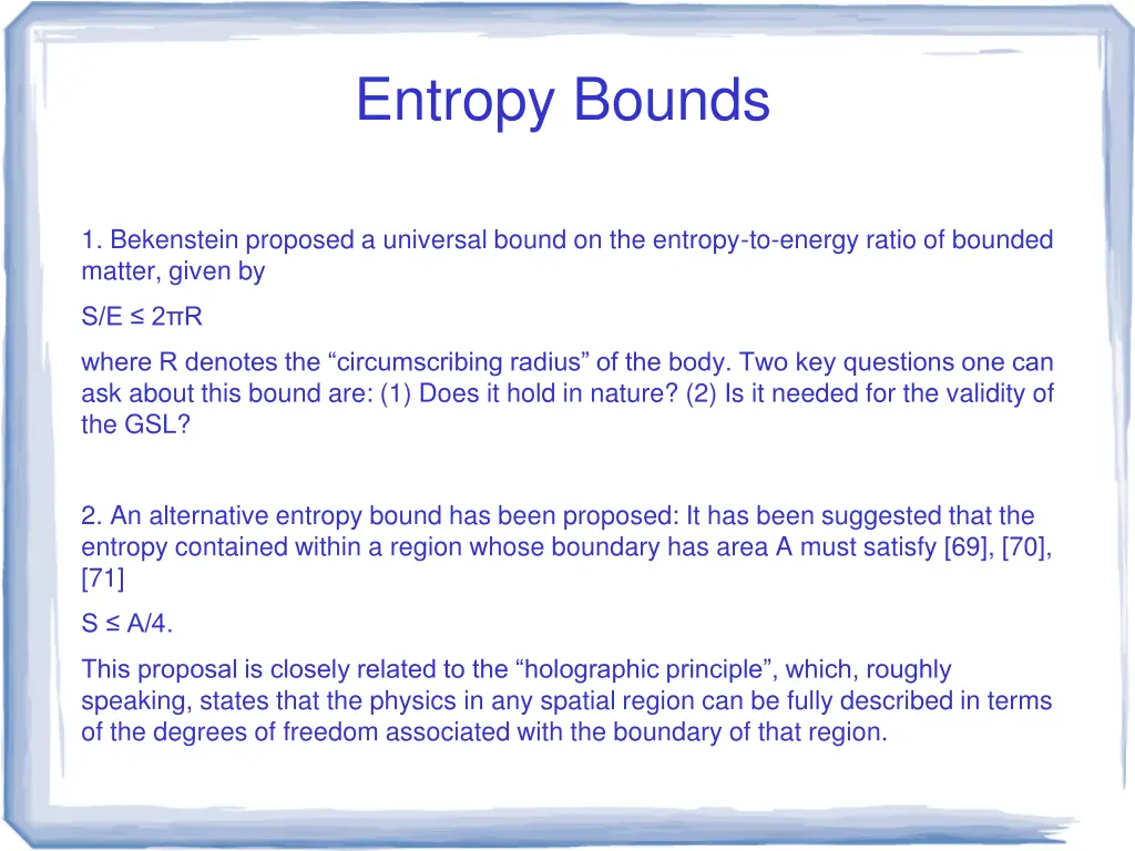 entropy bounds