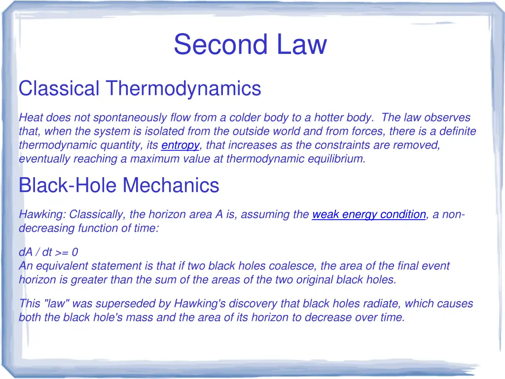 second law